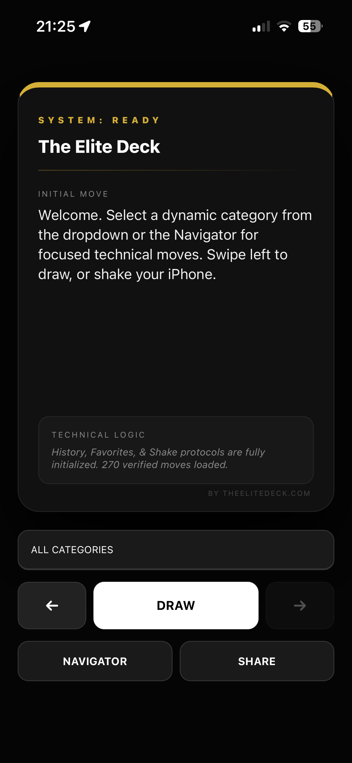 The Elite Deck Interface